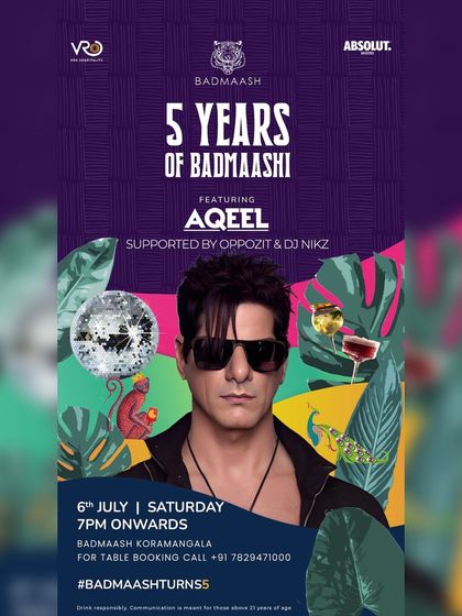 The poster for the 5th anniversary of Badmaash, where I had the honor of playing a supporting set for the legendary DJ Aqeel.