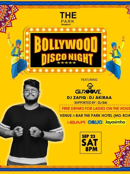A duplicate poster for the Bollywood Disco Night at I-Bar, emphasizing the event details.