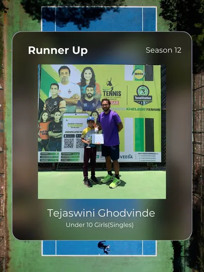 Congratulations to Tejaswini Ghodvinde, the Runner Up in the Under 10 Girls (Singles) at Season 12.