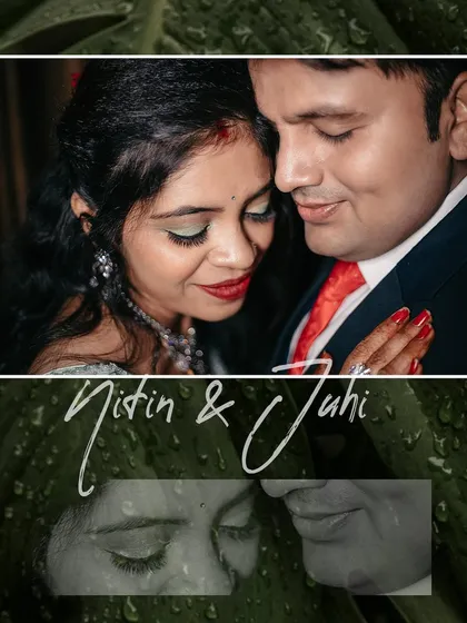 An artistic and emotional portrait of the engaged couple. We layered a color photo with a black and white close up to create a unique and memorable image.