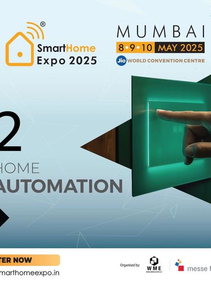 An informational graphic highlighting Home Automation as one of the eight key product sections at the expo.