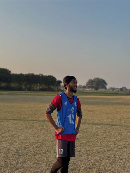 A player surveys the field during a training session. Awareness and vision are skills we hone just as much as our footwork.