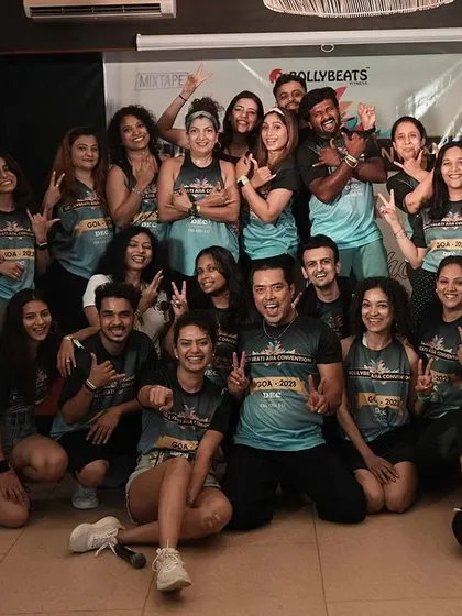 Our amazing team of presenters and participants at the BollyBeats Asia Convention 2023 in Goa. This picture captures the incredible energy and spirit of our community.