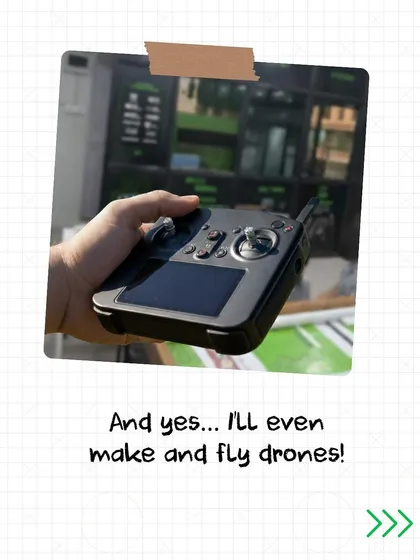 A creative post from a child's perspective, excited about the prospect of making and flying drones at our RFL Diwali Camp.