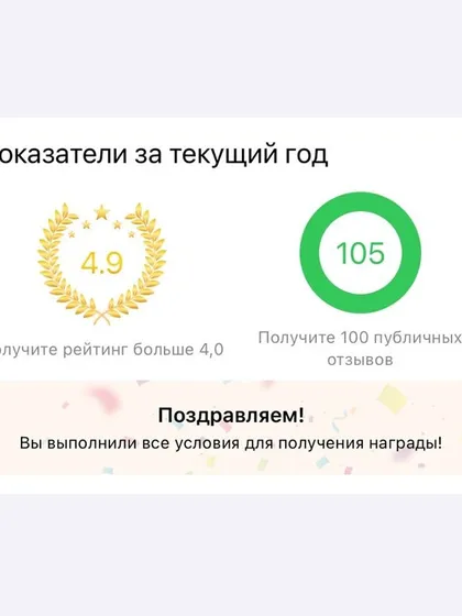 I am so grateful for the trust of my dear clients. Thanks to you, we received the DIKIDI Award for achieving over 100 public reviews with a 4.9 rating. This recognition inspires us to continue providing the highest quality service.
