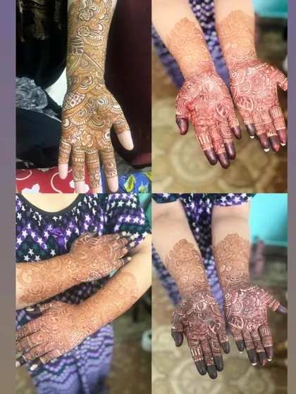 A collage showing the stain progression. You can see how the color deepens over time, resulting in a beautiful, dark finish.