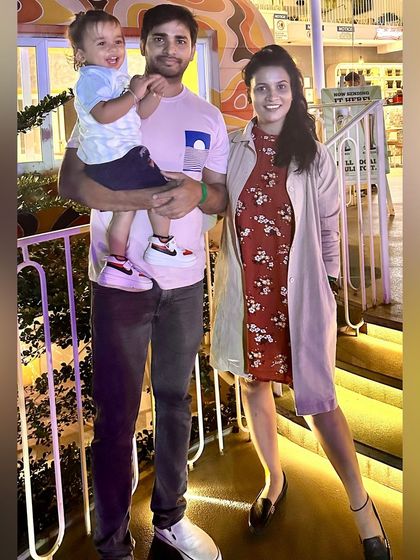 Sometimes the best memories are made in the little things. A happy family photo from a dinner outing.