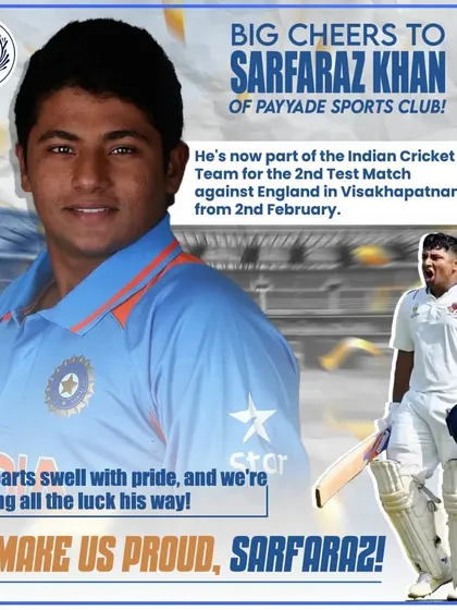 We are immensely proud to see our own Sarfaraz Khan earn his place in the Indian Cricket Team. His journey from our academy grounds to the international stage is an inspiration for every player who trains with us, proving that dedication and the right guidance can make any dream a reality.