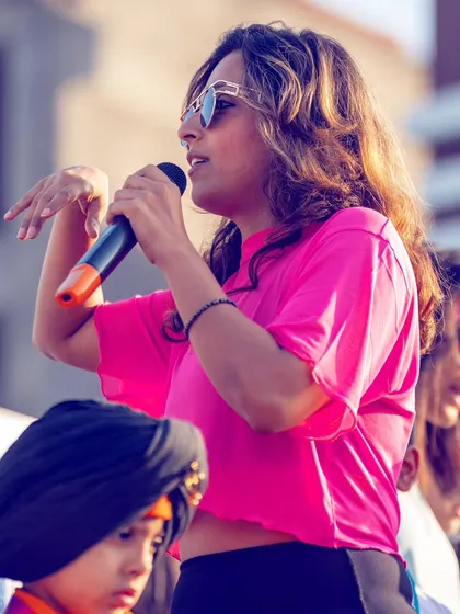 Addressing the participants at the Tealathon. I love motivating people to embrace a healthier, more active lifestyle.