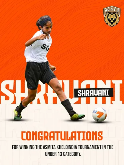 Here is our star player Shravani in action. We are committed to developing girls' football, and her victory in the Under 13 Asmita Khelo India Tournament is a testament to the strength and talent of our Lionesses.