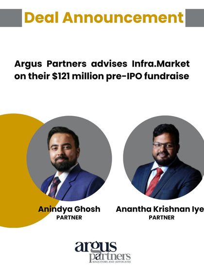 We advised construction materials firm Infra.Market on its $121 million pre-IPO fundraise. This transaction, involving prominent investors like Tiger Global and Nikhil Kamath, showcases our experience in guiding companies through significant late-stage funding rounds.