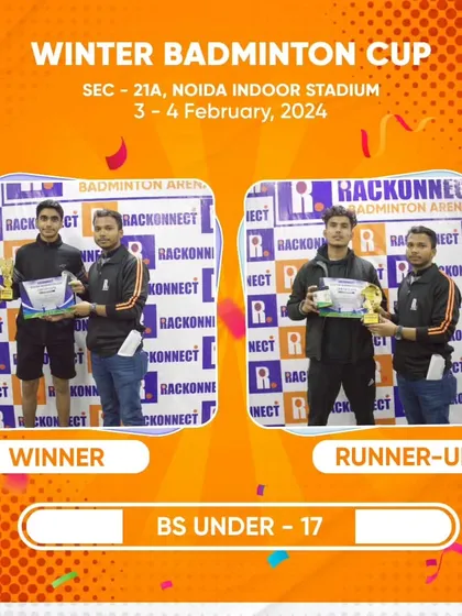 Showcasing the champions of the Boys Singles Under 17 category at the Winter Badminton Cup. Our tournaments attract top talent from various age groups.