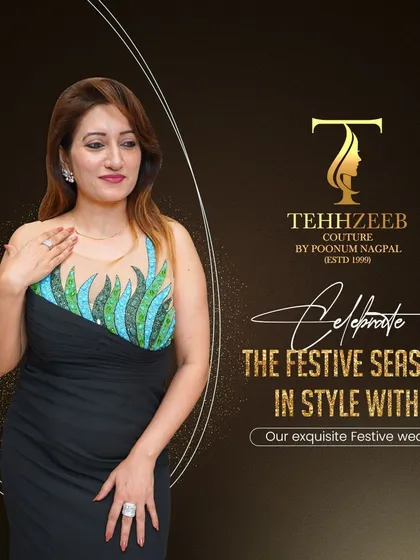 Celebrate the festive season in style with this black evening gown. The bodice features a unique green and blue sequin design, adding a pop of color and sparkle to the classic black dress.