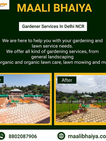 Even a paved terrace can be converted into a green space. This before and after shows how I transformed a large paved area into a garden with a beautiful lawn and surrounding plants, creating a green oasis.