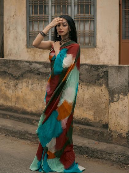 A duplicate of the multi-color saree shoot.