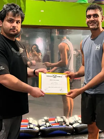 This student has earned his certificate through consistent training and a successful demonstration of his skills. Well done.