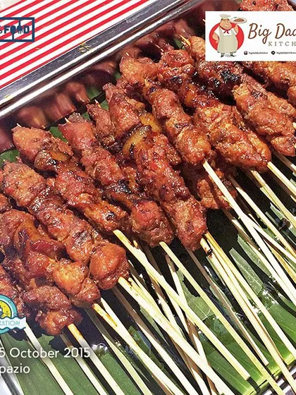 Getting ready for a busy day at the Spazio bazaar. This whole tray of Sate Babi sold out so fast!