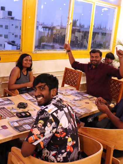 Thumbs up for a great game. The natural light from our large windows makes for a pleasant gaming experience.