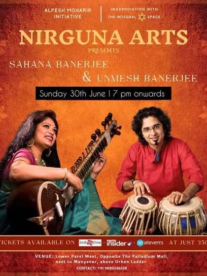 A poster for a sitar and tabla concert in Mumbai with the wonderful Sahana Banerjee Didi.