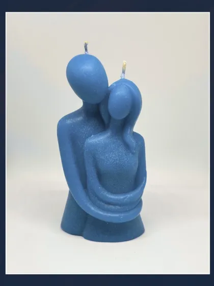 When love speaks without words, it looks a little like this. This blue hugging couple candle is hand-poured and heart-crafted for souls who feel deeply.