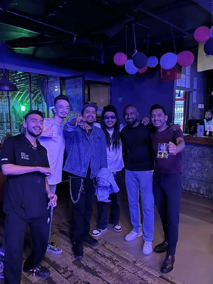 A group photo with the whole team. It's a collective effort to create the parties we're known for.