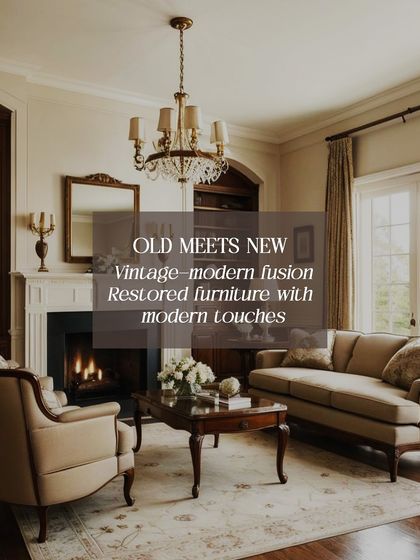 The 'Old Meets New' trend is about fusing vintage and modern styles. We achieve this by pairing restored antique furniture with modern touches for a timeless yet fresh look.