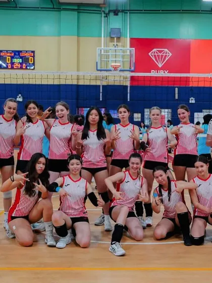 The team from the British International School of Shanghai, who brought great energy and sportsmanship to the court.