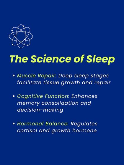 Sleep is a non-negotiable part of recovery. This infographic explains the science of sleep, covering its role in muscle repair, cognitive function, and hormonal balance. To perform your best, you need to recover your best.