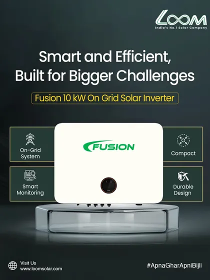 The Fusion 10 kW On-Grid Solar Inverter is built for bigger challenges. Its smart monitoring and durable, compact design make it a perfect choice for businesses looking to cut electricity costs and improve efficiency.