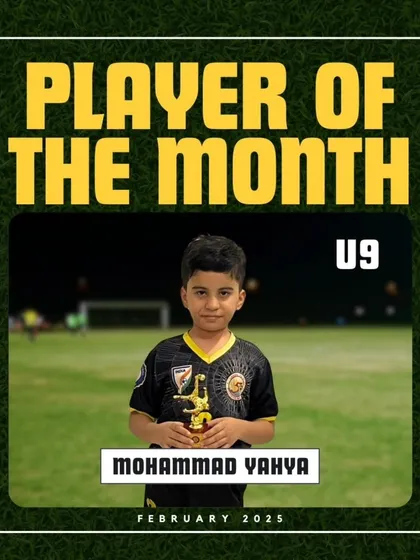 Mohammad Yahya, the U9 Player of the Month for February 2025.