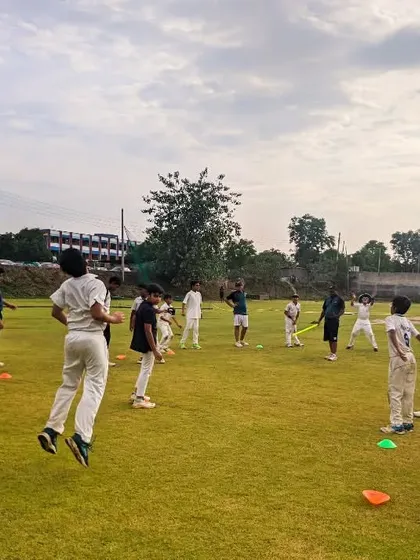 Fostering a love for physical activity from a young age. Here are our little champions during a fun fielding drill. It's about being active and learning teamwork.