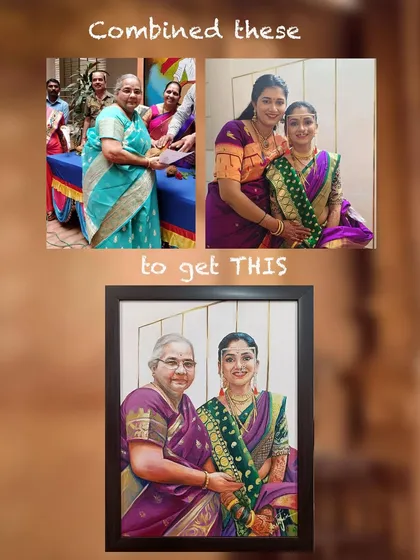 This is the kind of art that means the most to me. I combined two separate photographs to create this memorial portrait, uniting a granddaughter with her beloved grandmother on canvas. It’s a special way to keep cherished memories alive, creating a new family heirloom from old photos.
