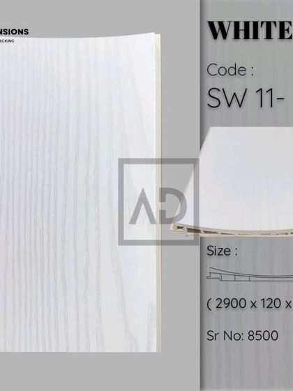 The 'White Oak' plank sample. This finish is perfect for a clean, minimalist, or Scandinavian-inspired design, adding texture while keeping the space bright.