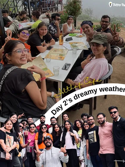 A dreamy day at Althaf's Cafe in Kodaikanal. Our trips are a mix of adventure and chill moments, like sipping hot chocolate with a view, surrounded by your new travel gang.
