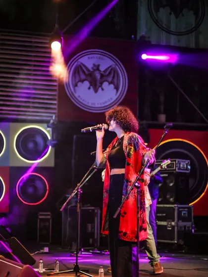 A wide shot from the NH7 Weekender stage, showing my comfort and presence in a large festival environment.