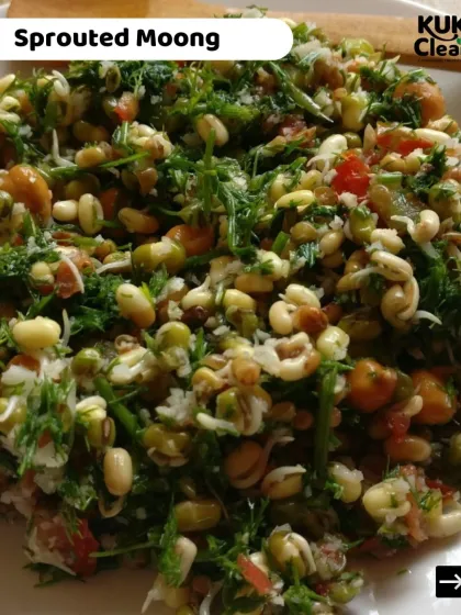 A sprouted moong salad is packed with protein and nutrients. Mixed with fresh herbs and veggies, it's a powerhouse of nutrition and a great light meal for summer.