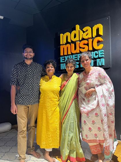 The team behind the 'Across Deep Time' project at the Indian Music Experience Museum. Collaboration is at the heart of my work, and this shows the wonderful artists I had the privilege to create with.