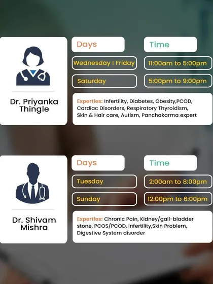 Our expert doctors are also available at our Dadar branch. Dr. Priyanka Thingle and Dr. Shivam Mishra bring their expertise in various chronic conditions to this location.