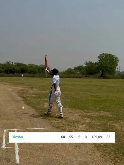 Yishu celebrating his gritty half-century that set a strong target in the final.
