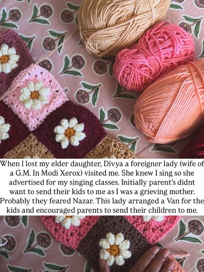 My story with colors began after I lost my elder daughter. A kind woman encouraged me to paint, which brought purpose back into my life.