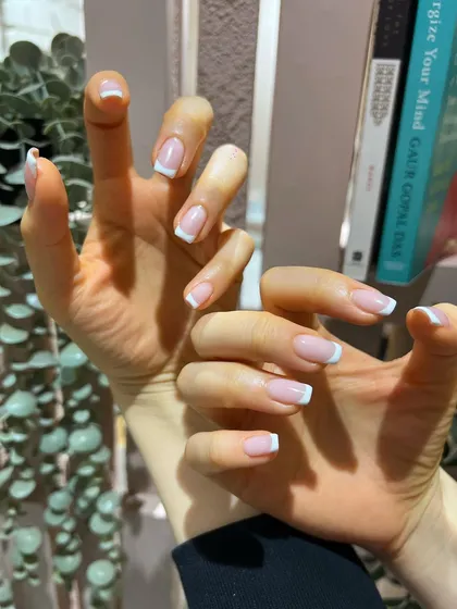 Another look at the timeless beauty of a well-done French manicure. Our technicians are experts at creating that perfect, crisp white line.