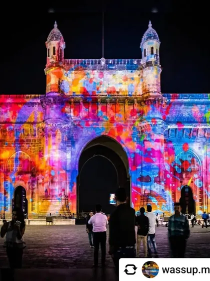 A spectacular light installation projected onto the Gateway of India for the Holi festival. This shows how public art in Mumbai isn't just paint on walls; it's also about temporary, magical transformations of our most famous landmarks.