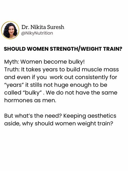 A common myth is that women who lift weights will get bulky. This is untrue. I explain why strength training is essential for women's health, beyond just aesthetics.
