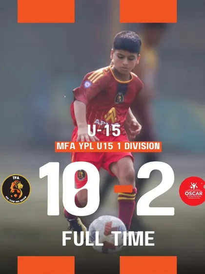 Dominating the field with an incredible 10-2 victory for our U15 team in the MFA YPL Division 1.