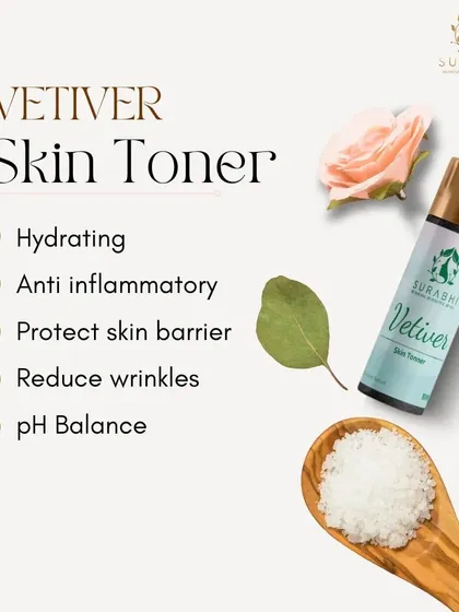 Our Vetiver Skin Toner is excellent for tightening pores and preventing blackheads. It helps to balance the skin's pH and protect the skin barrier.