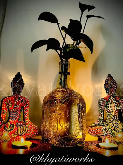 Two of my Buddha candle holders creating a symmetrical and serene display. They are perfect for adding a touch of tranquility to any room.