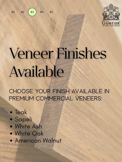 I offer a wide range of premium veneer finishes to choose from. Whether you prefer the classic look of Teak, the rich tones of American Walnut, or the light feel of White Ash, I have the perfect finish for your design.