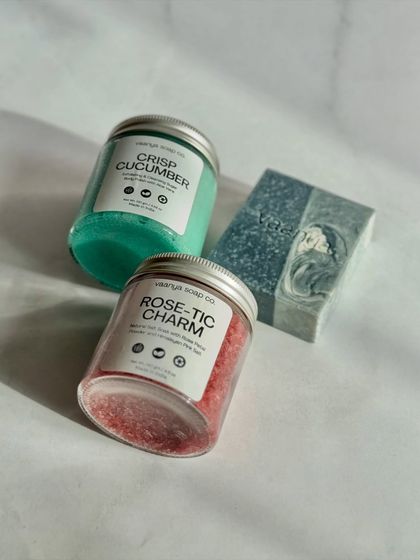 For those who love fresh and clean scents, this bundle combines our Crisp Cucumber polish and Rose-tic Charm salt soak with a Grasslands artisan soap.