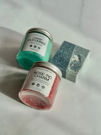 Introducing the Ultimate Self-Care Bundle. This fully customizable bundle includes our exfoliating body polishes, artisan soap bars, and a limited edition salt soak.