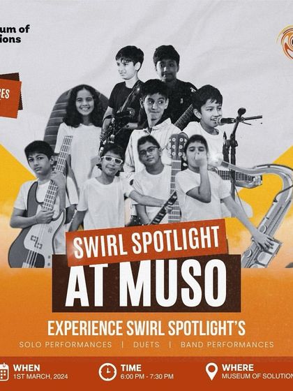 Another poster for the Swirl Spotlight at MuSo, highlighting the magic and memories in the making.